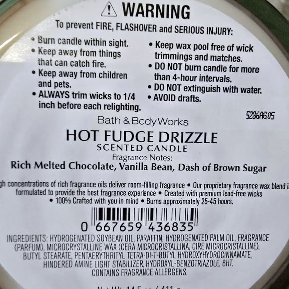 Bath & Body Works Hot Fudge Drizzle Candle - Picture 2 of 2